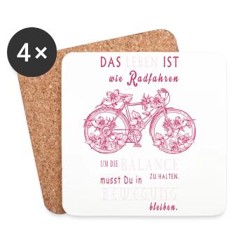 Life is like cycling - Coasters (set of 4) - white - Front