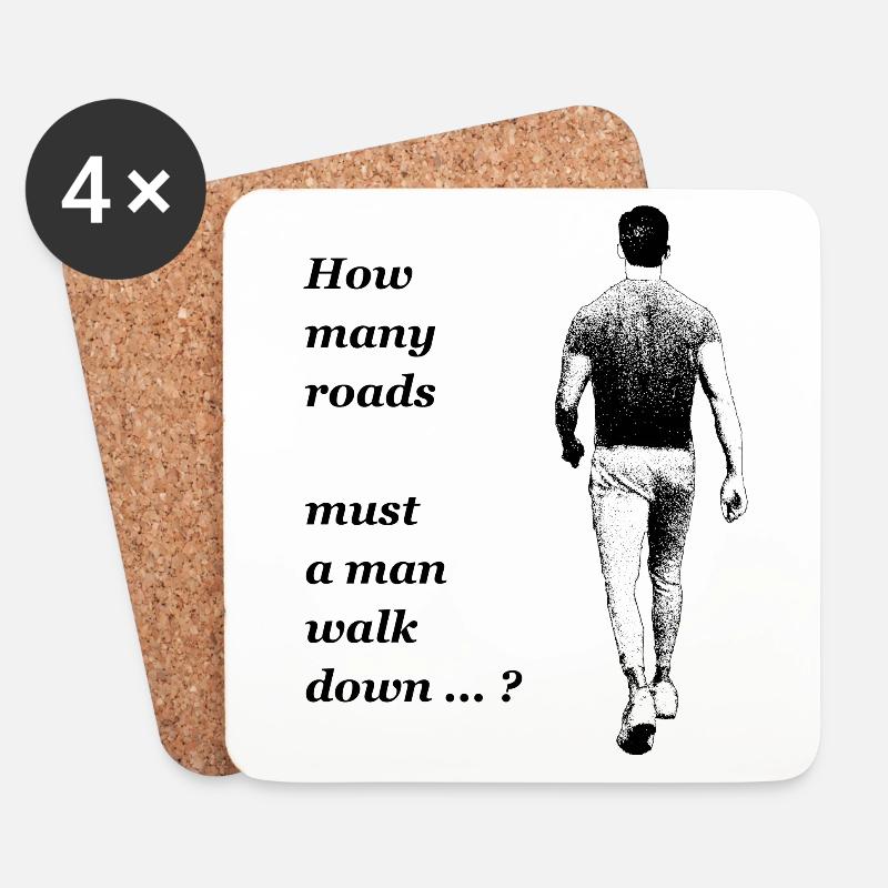 Dylan - Man walking down the road - Untersetzer (4er-Set) - Weiß