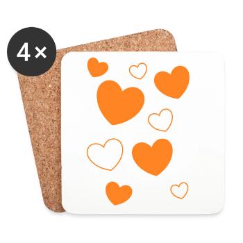 Heart Pattern Heart Pattern Gift Heart Pattern - Coasters (set of 4) - white - Front