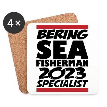 Béring Sea Fisherman 2023 Idée cadeau de spécialiste - Dessous de verre (lot de 4) - blanc - Devant