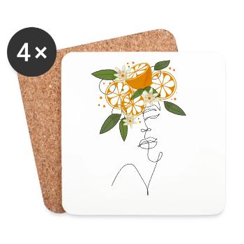 Lady Orange - Coasters (set of 4) - white - Front