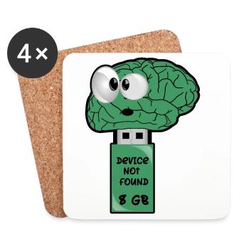 Brain USB Flash Drive - Coasters (set of 4) - white - Front