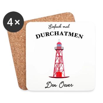 Leuchtturm Den Oever, Niederlande - Untersetzer (4er-Set) - Weiß - Vorne