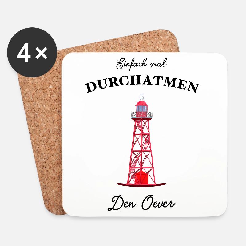Leuchtturm Den Oever, Niederlande - Untersetzer (4er-Set) - Weiß