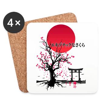 EXOTIC SAKURA TORII GATE - Coasters (set of 4) - white - Front