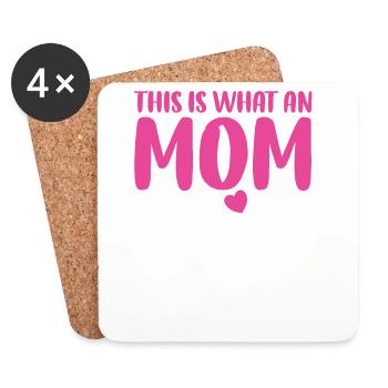 Mama ressemble à un lettrage d’amour - Dessous de verre (lot de 4) - blanc - Devant