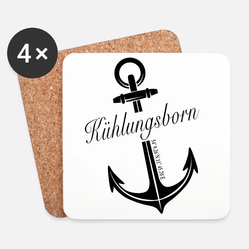 Kühlungsborn - Untersetzer (4er-Set) - Weiß