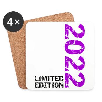 Décoration de cadeau d’anniversaire en édition limitée 2022 - Dessous de verre (lot de 4) - blanc - Devant