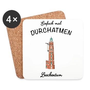 Bremerhaven, Leuchtturm Loschenturm - Untersetzer (4er-Set) - Weiß - Vorne