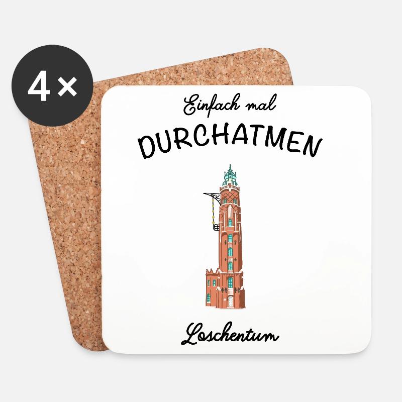 Bremerhaven, Leuchtturm Loschenturm - Untersetzer (4er-Set) - Weiß