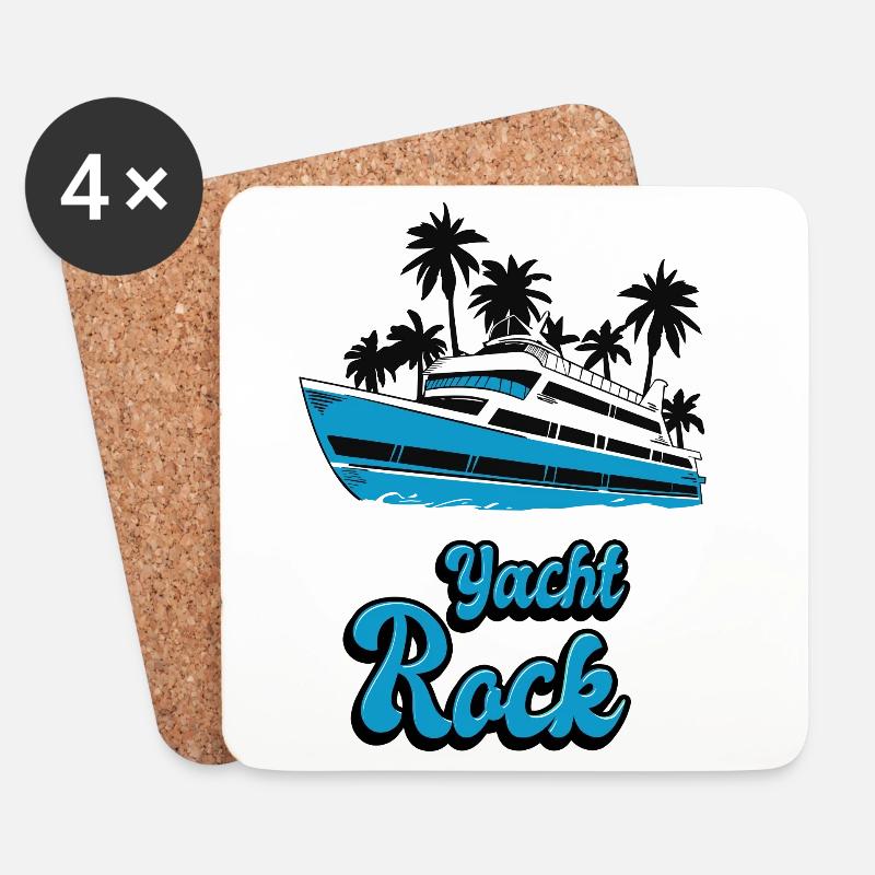 Yacht Rock Palmen Boot Design - Untersetzer (4er-Set) - Weiß
