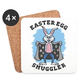 Easter egg smuggler Rabbit - Coasters (set of 4) - white - Front
