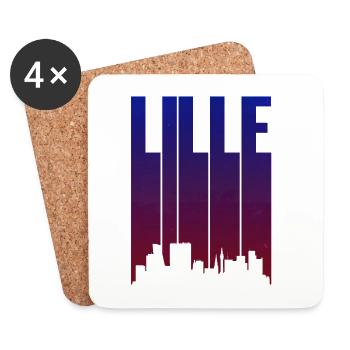 Lille Skyline Gradient - Untersetzer (4er-Set) - Weiß - Vorne