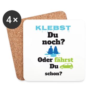 Klimakleber - Klebst du noch? - Untersetzer (4er-Set) - Weiß - Vorne