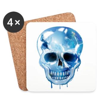 extravaganter Totenkopf koloriert im Glas Look - Untersetzer (4er-Set) - Weiß - Vorne