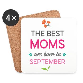 Les meilleures mamans naissent en septembre - Dessous de verre (lot de 4) - blanc - Devant