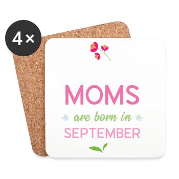 Les meilleures mamans naissent en septembre - Dessous de verre (lot de 4) - blanc - Devant