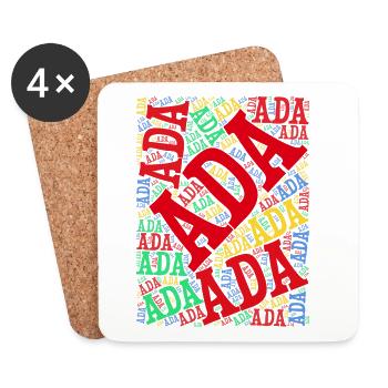t-shirt Ada t-shirt word cloud gift idea - Coasters (set of 4) - white - Front