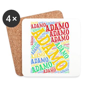 Adamo Wortwolke T-Shirt T-Shirt Geschenkidee - Untersetzer (4er-Set) - Weiß - Vorne