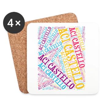 T-Shirt Aci Castello Wortwolke T-Shirt - Untersetzer (4er-Set) - Weiß - Vorne