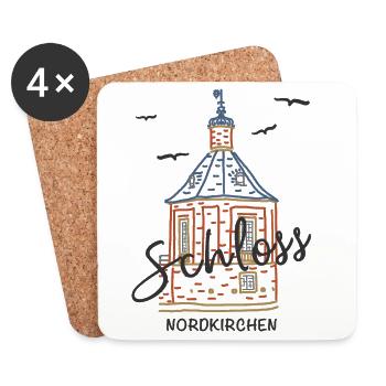 Schloss Nordkirchen, kultiges Türmchen - Untersetzer (4er-Set) - Weiß - Vorne