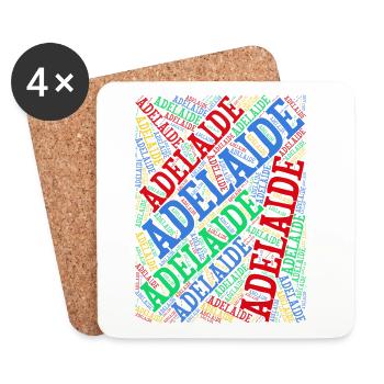 Adelaide t-shirt t-shirt word cloud gift idea - Coasters (set of 4) - white - Front