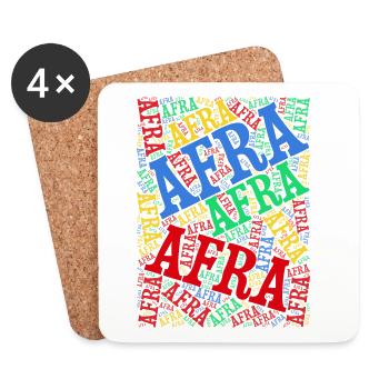 t-shirt Afra word cloud t-shirt gift idea t-shirt - Coasters (set of 4) - white - Front