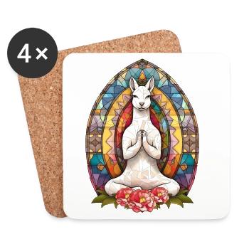 yoga, zen attitude, zen - Dessous de verre (lot de 4) - blanc - Devant