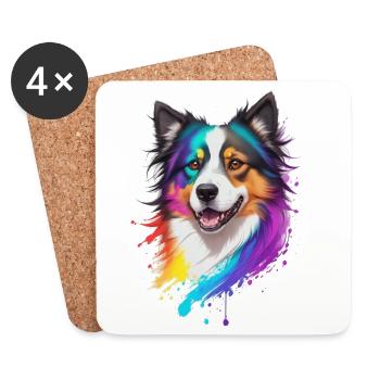 Collie - Coasters (set of 4) - white - Front
