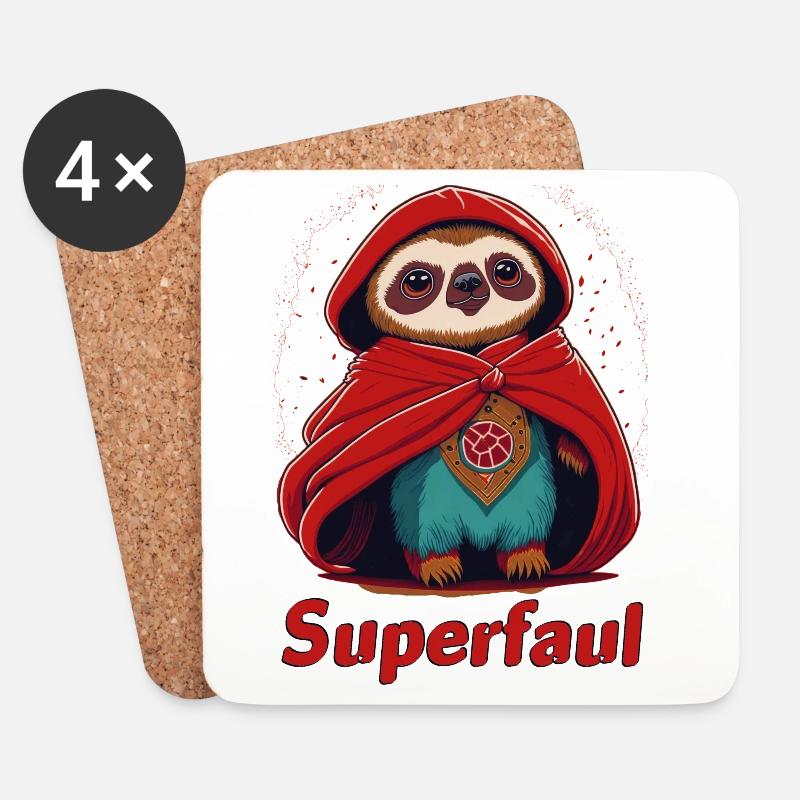 Superfaul - Untersetzer (4er-Set) - Weiß