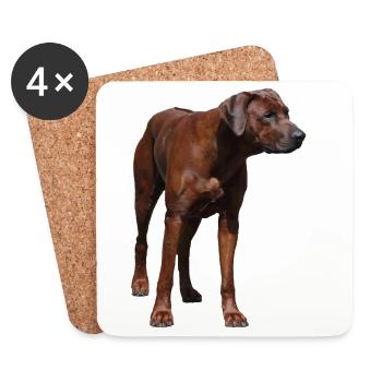 Rhodesian Ridgeback - Motif Chien - Dessous de verre (lot de 4) - blanc - Devant