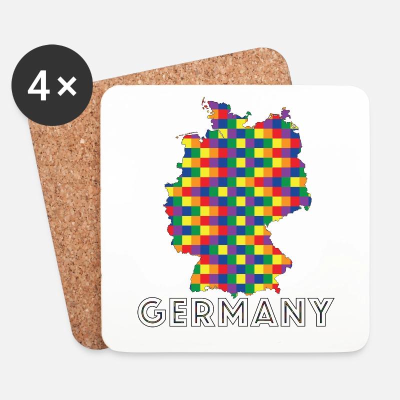 Deutschland Stolz - Untersetzer (4er-Set) - Weiß