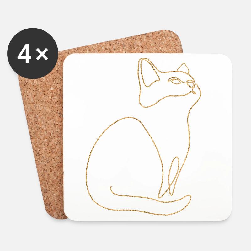 Kätzchen Katze Kater - Untersetzer (4er-Set) - Weiß