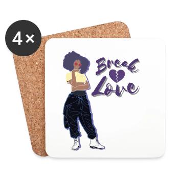 break love - Dessous de verre (lot de 4) - blanc - Devant