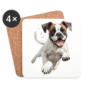 Boxer Jump - Untersetzer (4er-Set) - Weiß - Vorne