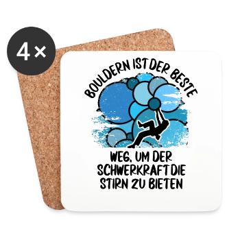 Vintage Bouldern Boulderer Klettern Kletterer - Untersetzer (4er-Set) - Weiß - Vorne