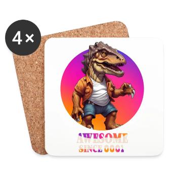 Dinosaure - Dessous de verre (lot de 4) - blanc - Devant