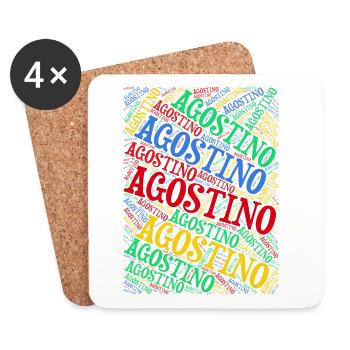Idée cadeau Agostino t-shirt t-shirt nuage de mots - Dessous de verre (lot de 4) - blanc - Devant