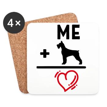 Dog Statement Pet Heart Pets Stuffed Toy - Coasters (set of 4) - white - Front