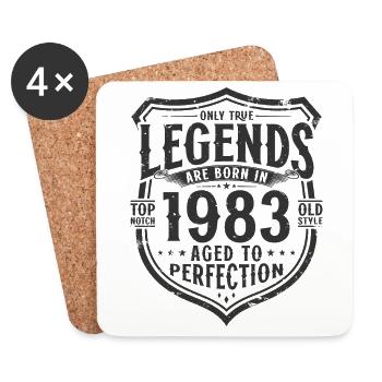 1983 Vintage Born Legends Cadeau d’anniversaire - Dessous de verre (lot de 4) - blanc - Devant