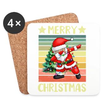 Dabbing Santa Claus Weihnachtsmann - Untersetzer (4er-Set) - Weiß - Vorne