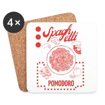 Spaghettis - Dessous de verre (lot de 4) - blanc - Devant