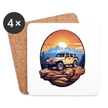 Véhicule tout-terrain 4x4 - Dessous de verre (lot de 4) - blanc - Devant