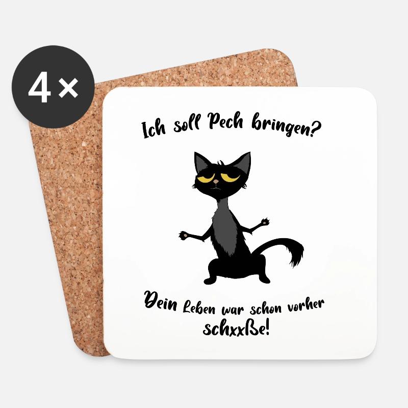 Ich soll Pech bringen? - Untersetzer (4er-Set) - Weiß