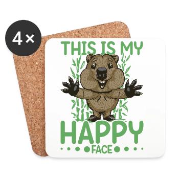 Dies ist mein glückliches Gesicht Quokka - Untersetzer (4er-Set) - Weiß - Vorne