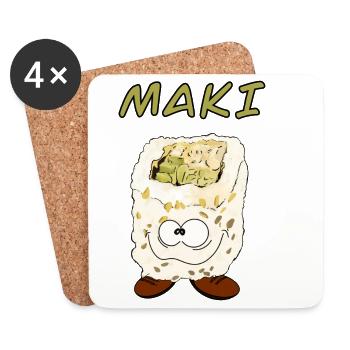Maki style - Dessous de verre (lot de 4) - blanc - Devant