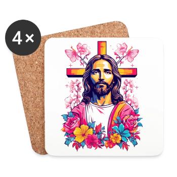 Jesus Christ - Coasters (set of 4) - white - Front