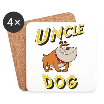 Oncle chien - Dessous de verre (lot de 4) - blanc - Devant