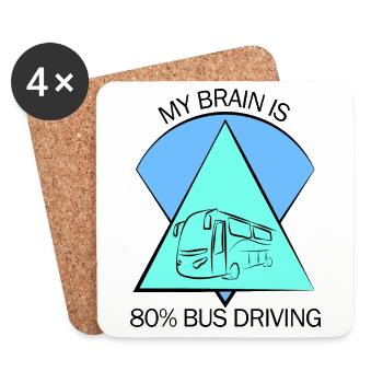Bus Bus Driver School Bus Bus Bus Bus Driver - Coasters (set of 4) - white - Front