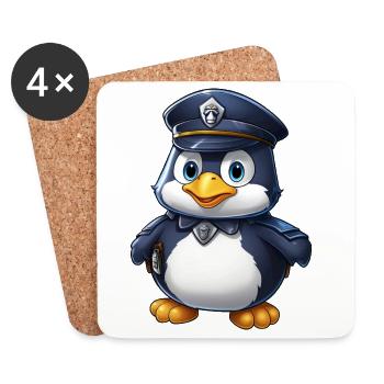 Penguin Policeman - Coasters (set of 4) - white - Front